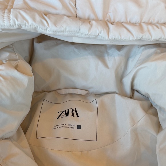 Zara Off-White PUFFER Quilted Jacket - Picture 2 of 8